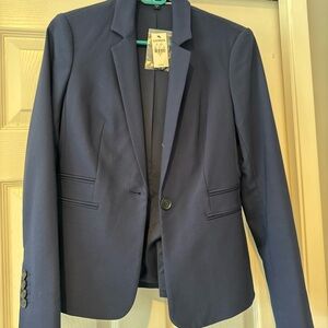 Express Blue Blazer Crisp Tailoring Professional